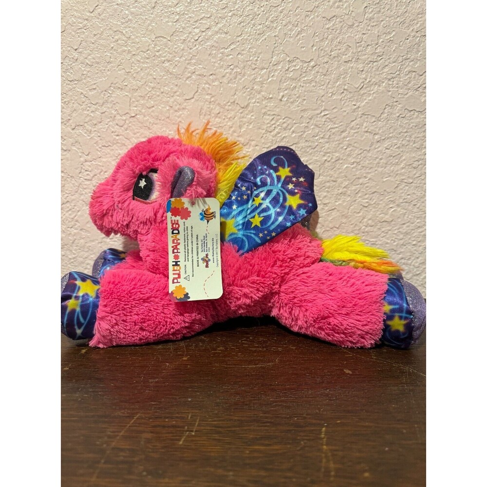 13" Toy Factory Pegasus Pink Yellow Orange Blue Plush Girl Stuffed Toy B224